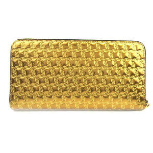 Christian Louboutin gold wallet long round leather